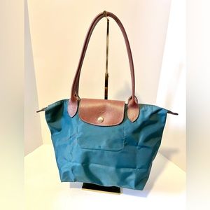 Longchamp Small Green Nylon Foldable Tote Bag